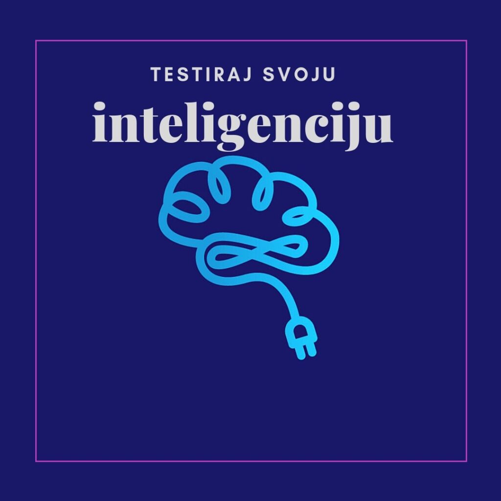 Test inteligencije. Fotografija prikazuje tekst "Testirajte svoju inteligenciju" uz crtež mozga.